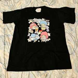 Little Twin Stars Black Tshirt XL
